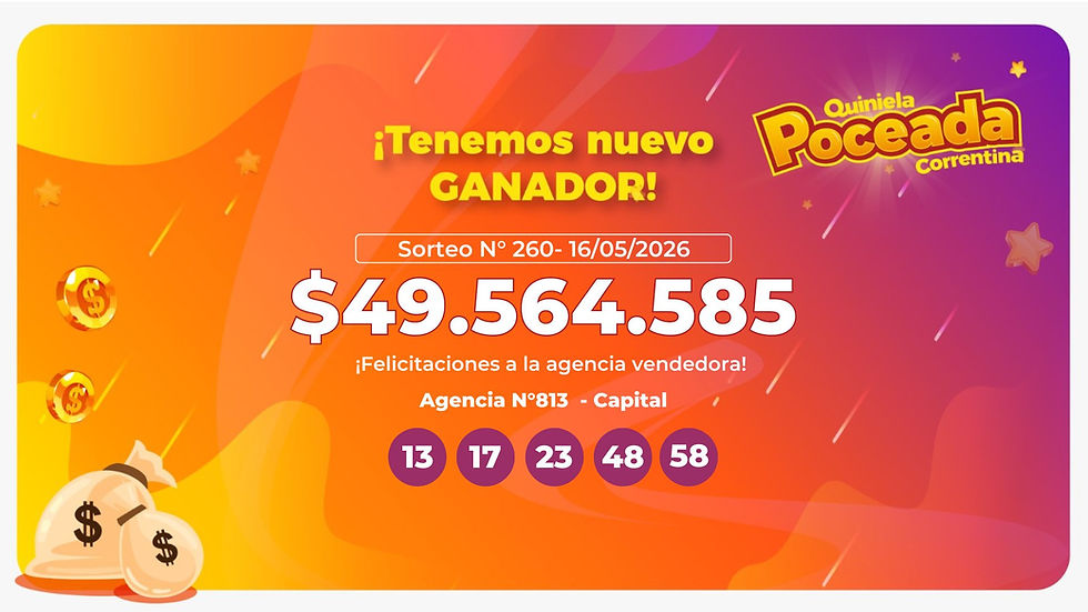 LA POCEADA CORRENTINA SUMA OTRO GANADOR EN CAPITAL Y SE LLEVA MÁS DE $40 MILLONES