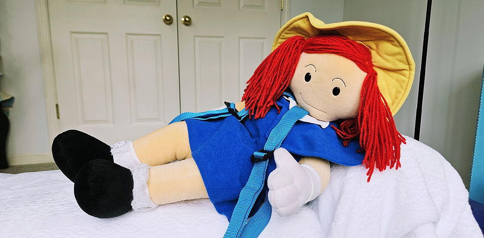 Thumbnail: 1997 'Madeline' Plush Doll & Child's Backpack! 24in TALL!