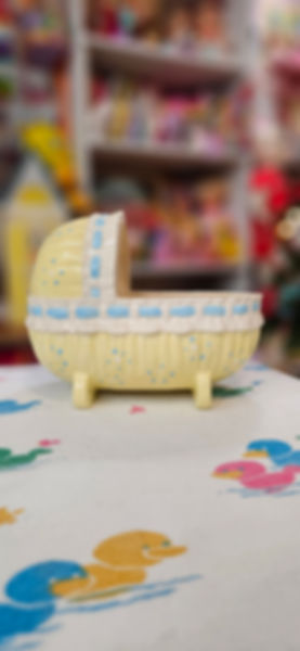 Vintage Ceramic Baby Bassinet