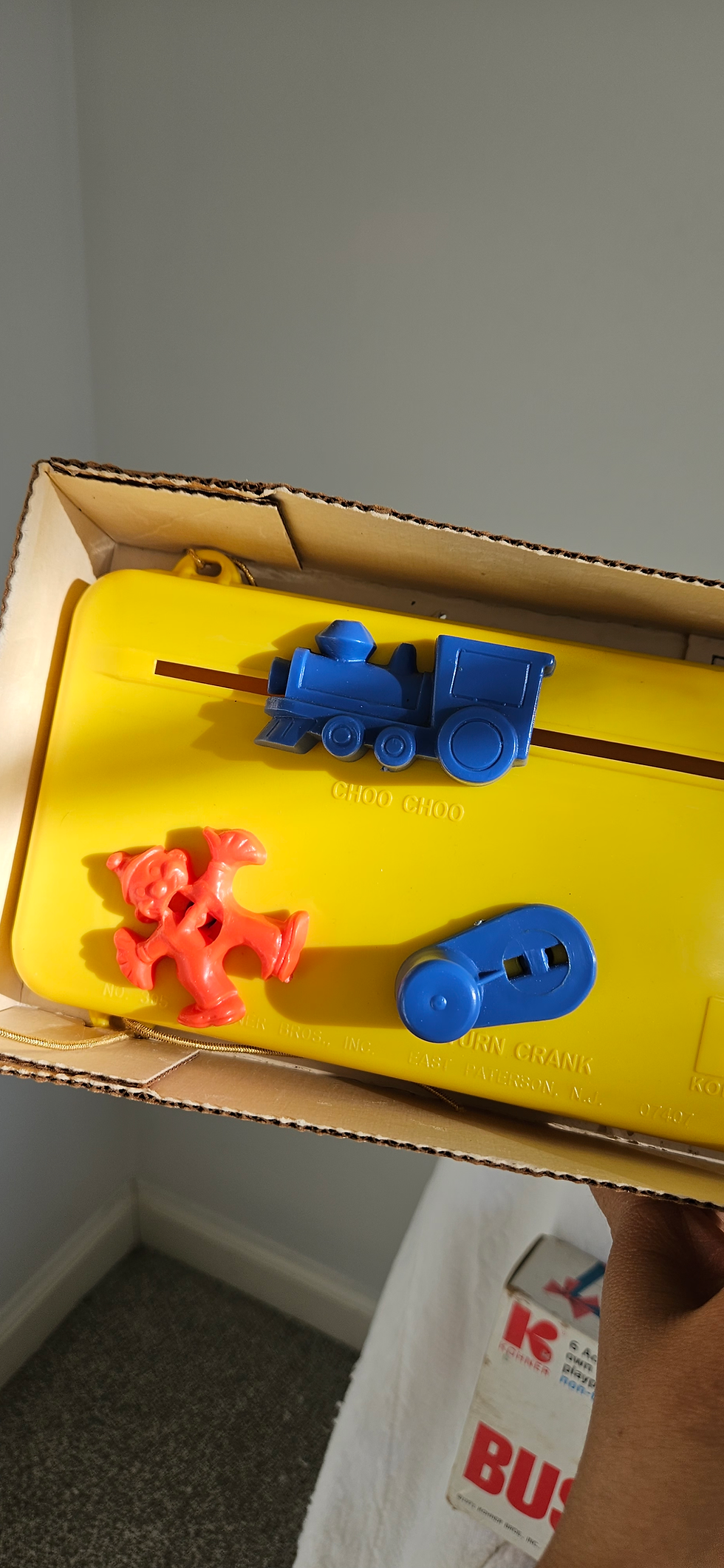 Thumbnail: 1960s 'Busy Box Jr.' BABY CRIB TOY w/Original Box