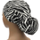Thumbnail: Zebra Print Silk or Cotton Lined Bouffant, Bonnet, Scrub Cap, Sleep Cap
