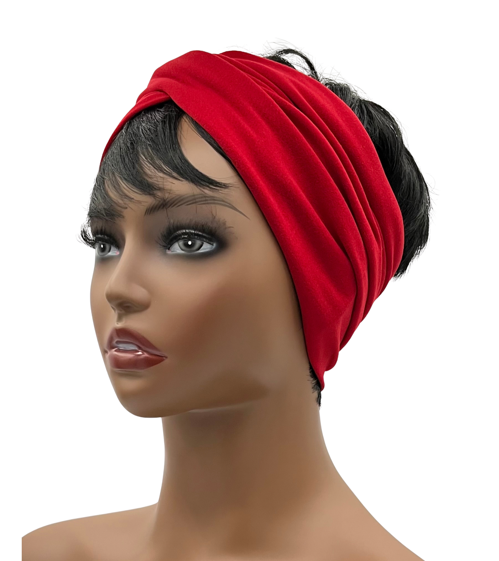 Red Wide Crossover Headband, Boho Headband, Workout Headband, Loc Wrap