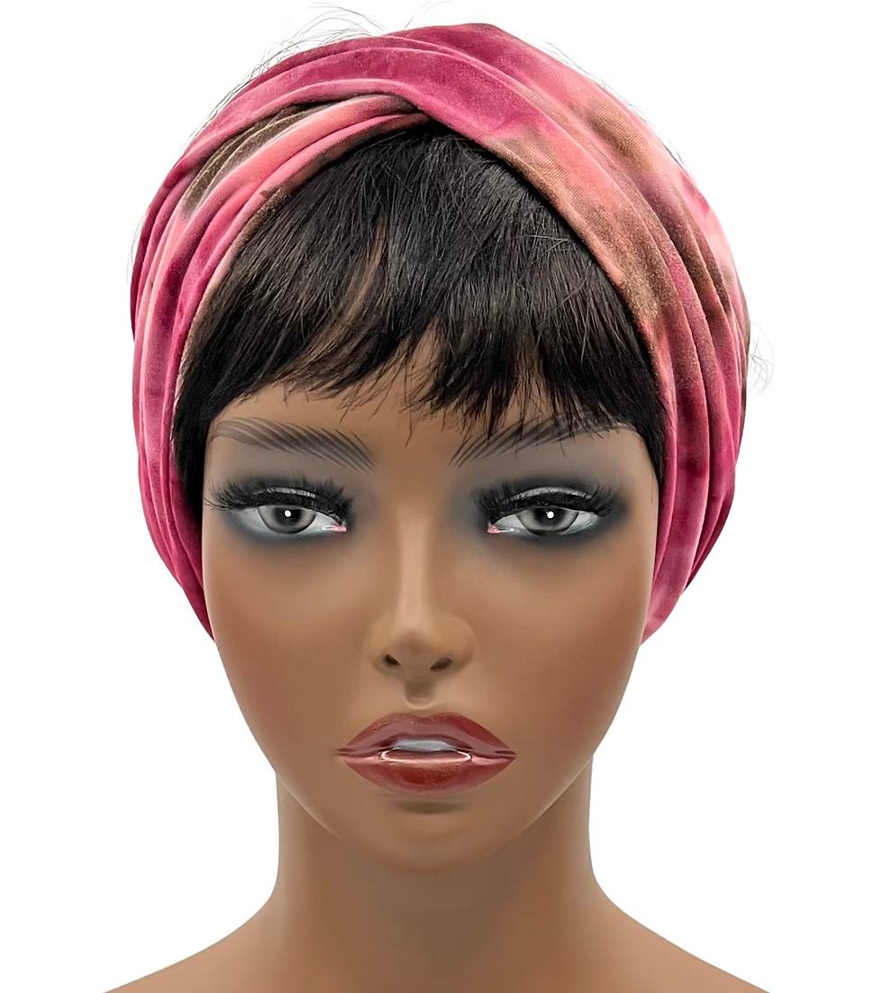 Thumbnail: Hot Pink/Fuchsia Tie-Dye Wide Crossover Headband, Boho Headband, Loc Wrap