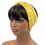 Thumbnail: Lemon Yellow Streaked Wide Crossover Headband, Boho Headband, Workout Headband