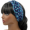 Thumbnail: Blue Polka Dot Abstract Wide Crossover Headband, Boho Headband, Loc Wrap