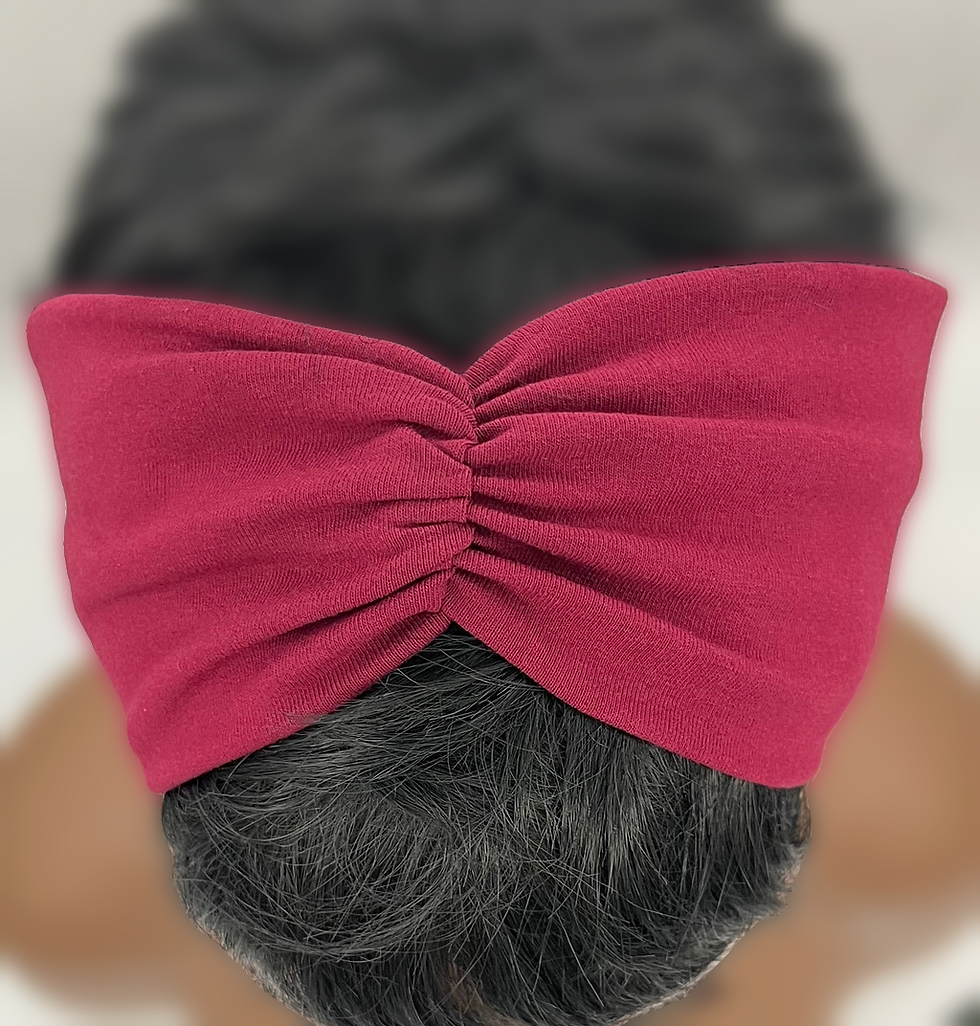 Thumbnail: Burgundy Knotted Headband, Boho Headband for Exercise & Yoga, Turban Headband