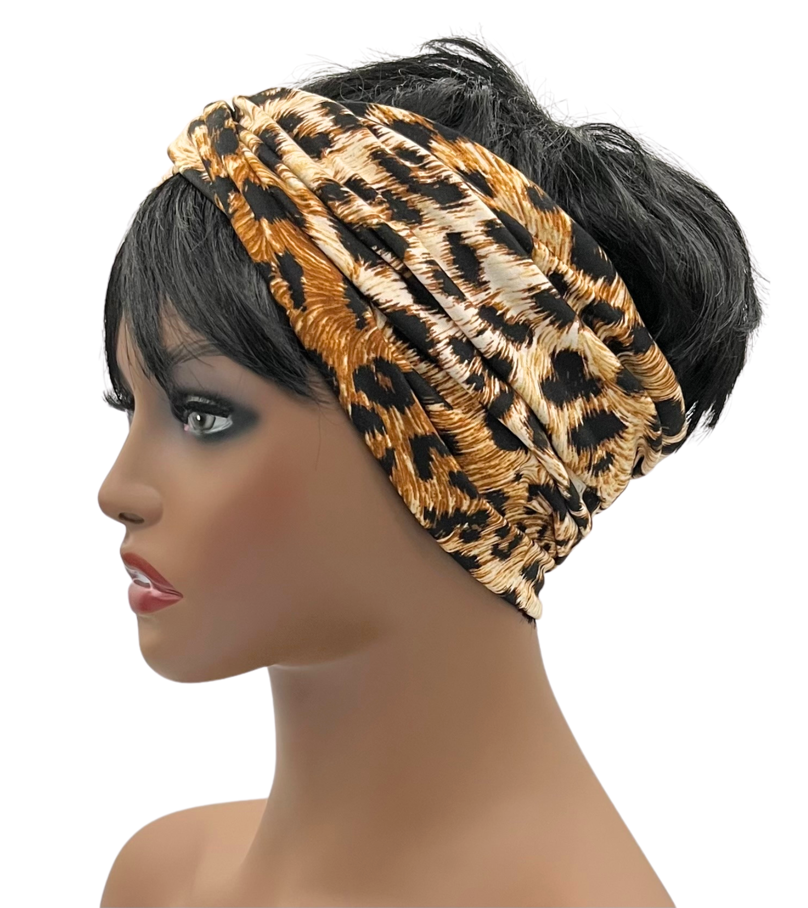 Cheetah Print Knotted Headband, Boho Headband, Yoga Headband, Turban Headband