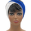 Thumbnail: Royal Blue/White Wide Crossover Headband, Boho Headband, Workout Headband