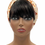 Thumbnail: Beige/Rust Flowers Wide Crossover Headband, Boho Headband, Loc Wrap
