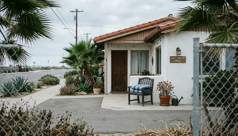 San Diego coastal rental exterior in quiet winter off-season, illustrating off season STR strategy for owners