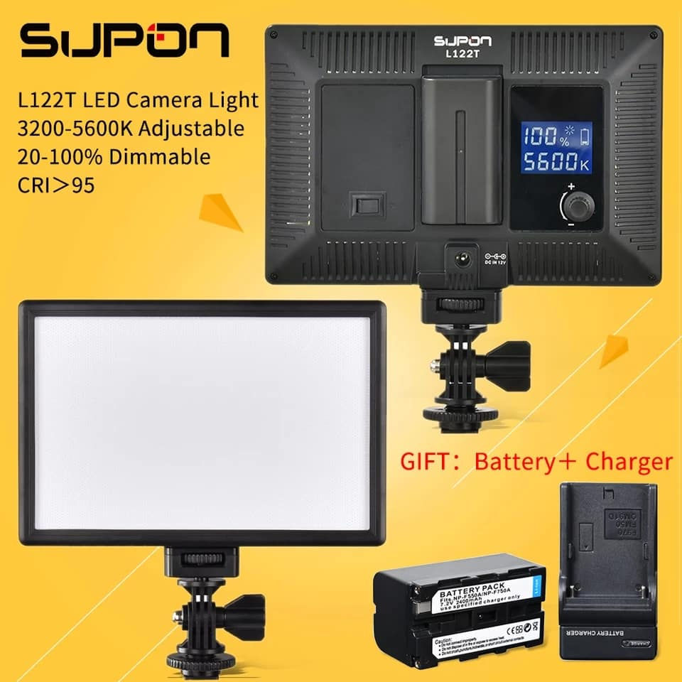 SUPON L122T LED Ultra thin LCD Bi-Color & Dimmable photo light
