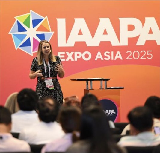 Peta Wittig presenting at IAAPA Expo Asia 2025