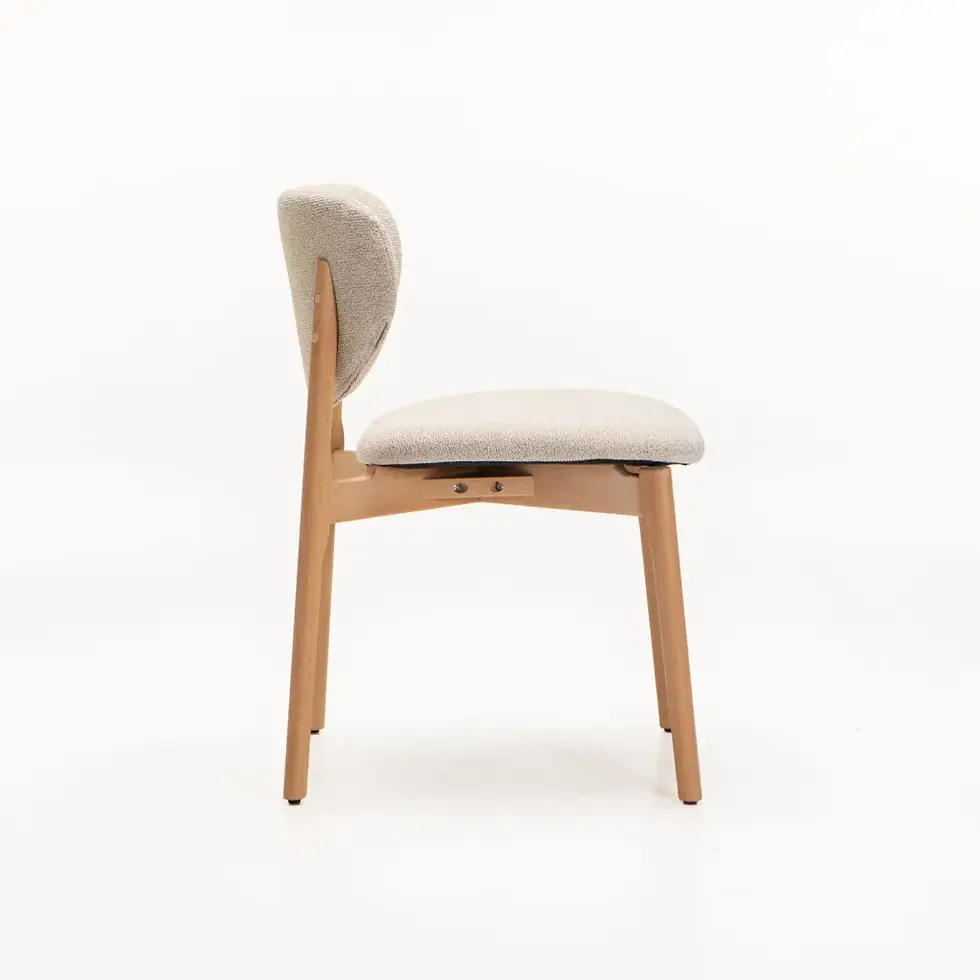 Thumbnail: VIOLA WOODEN DINING CHAIR TEXTURED OATMEAL