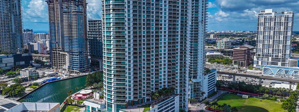 Wind Brickell aerial tower neighboring high-rises Brickell