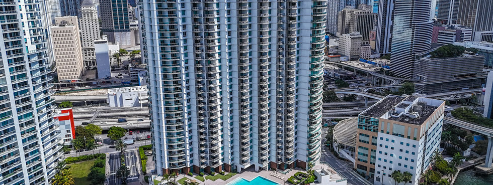 Wind Brickell tower pool deck aerial Brickell landscape