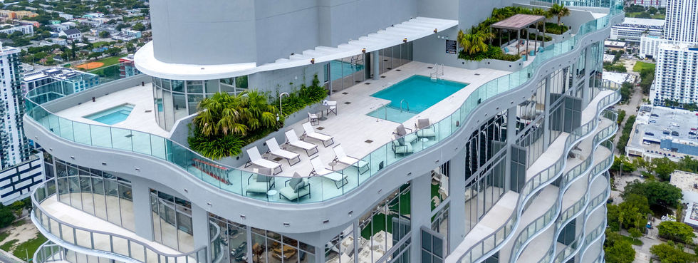 Aerial View of the Rooftop Pool at Casa Bella Residences, 1400 Biscayne Blvd, Miami