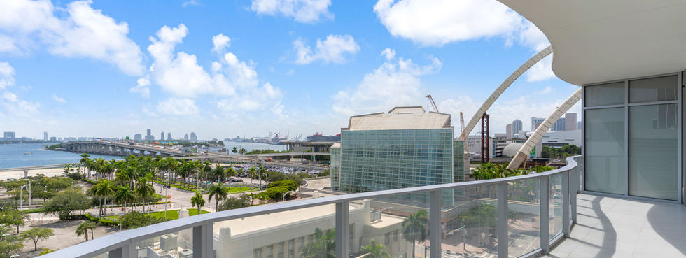 Balcony with Bay View at Casa Bella Residences 706, 1400 Biscayne Blvd, Miami
