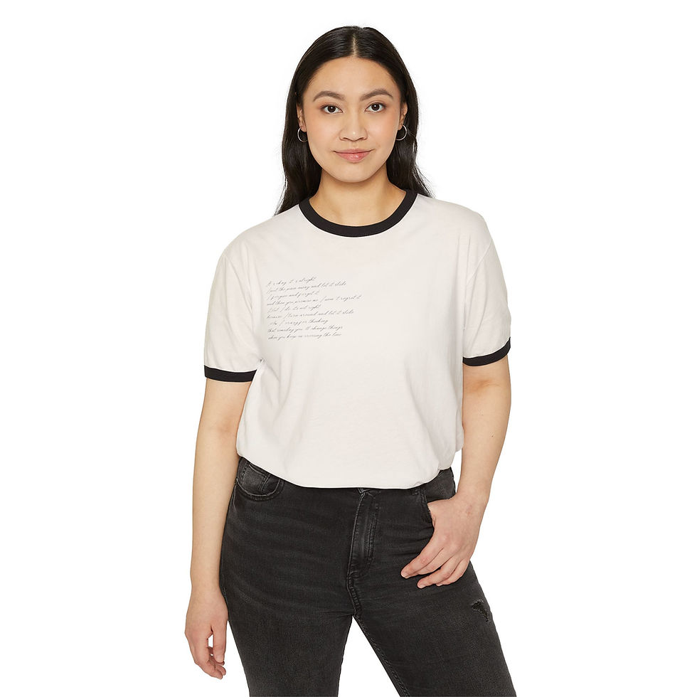 Thumbnail: LET IT SLIDE Lyric - Unisex Cotton Ringer T-Shirt by Nikki Flores