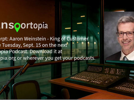 Coming Tuesday, Sept. 16 The Transit Customer Experience with Aaron Weinstein