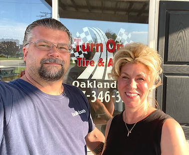 Mike & Molly Tilley, Owners of Turn One Tire & Auto in Oakland, IL