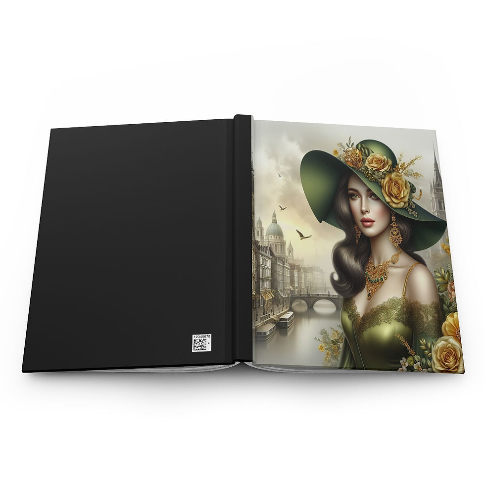 Thumbnail: Lady in Green and Yellow Hat Hardcover Journal Matte