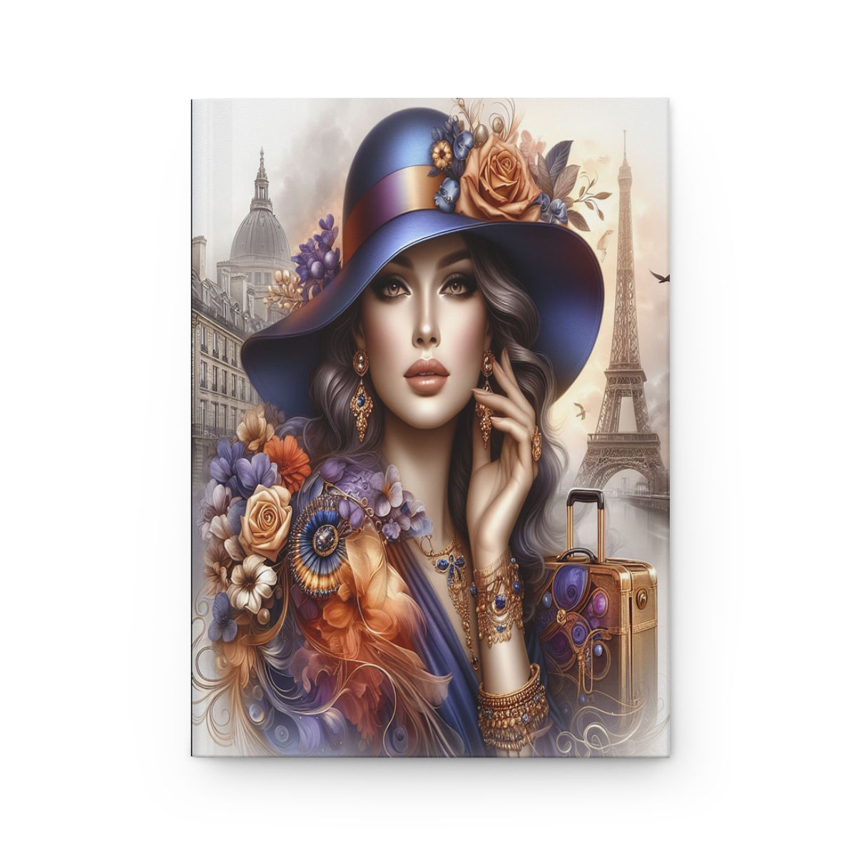 Lady in Blue and Orange Hardcover Journal Matte