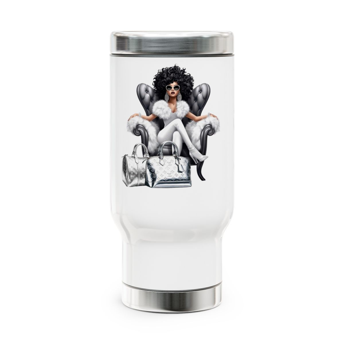 Lady in White Stainless Steel Travel Mug