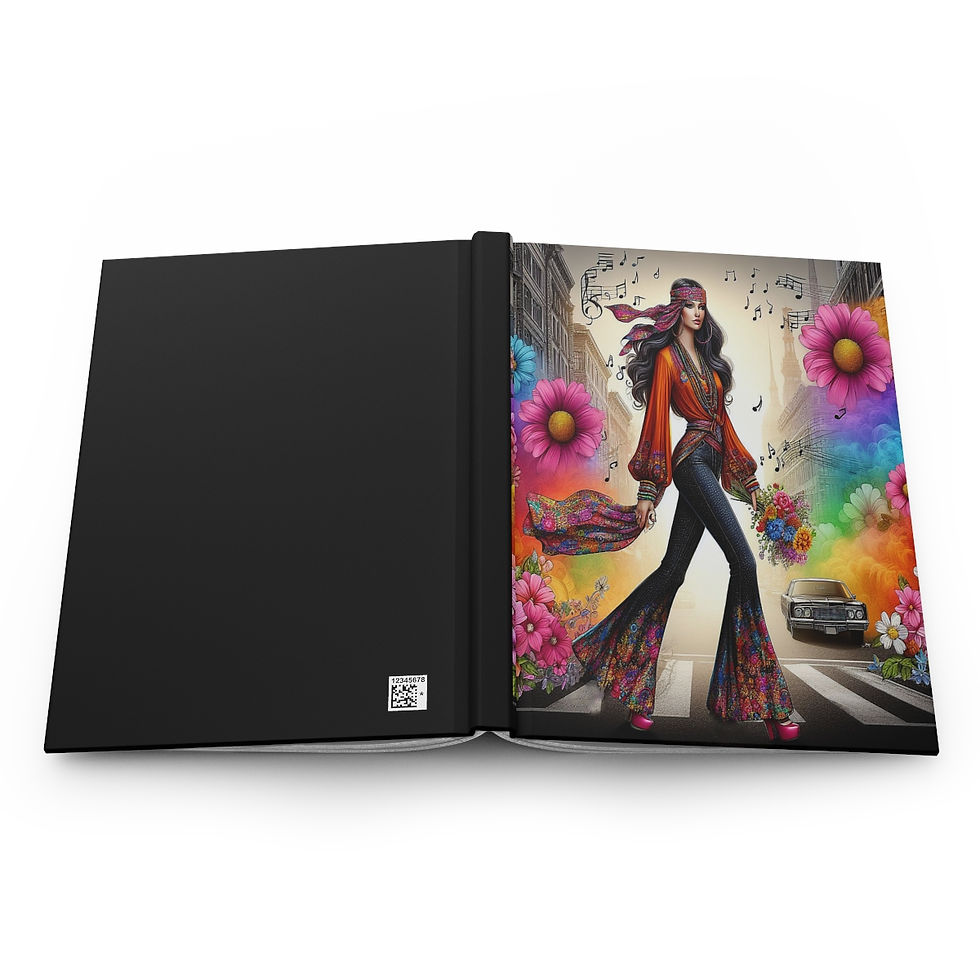 Thumbnail: 70's Vibe Lady Crossing the Street Hardcover Journal Matte