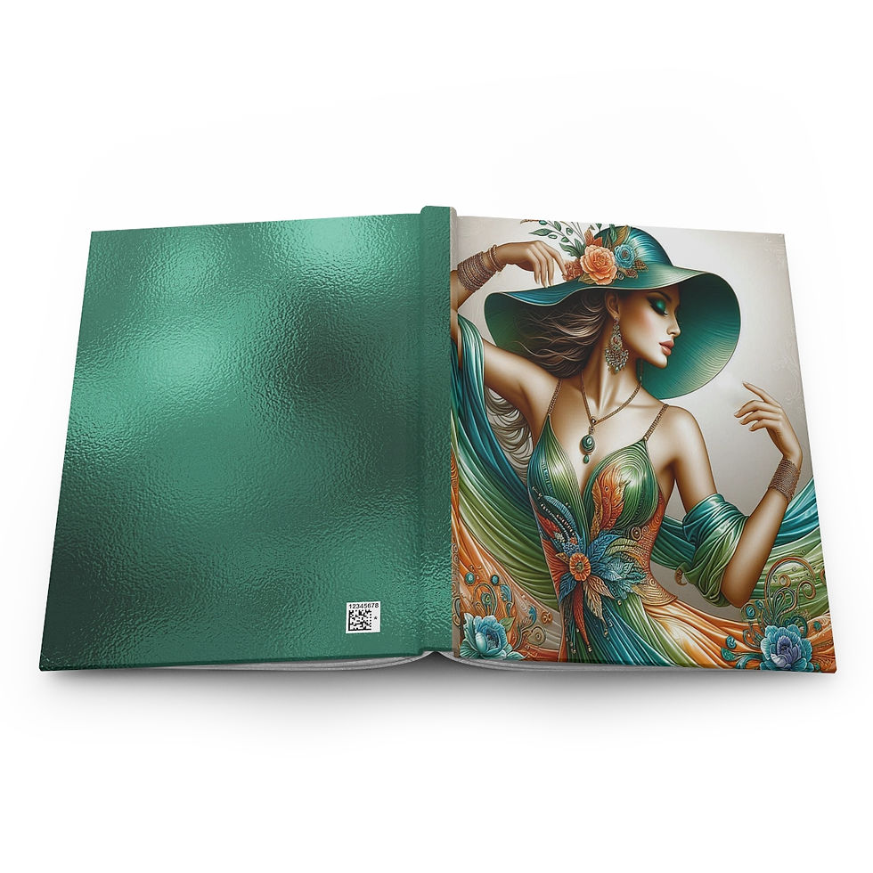 Thumbnail: Dancing Lady in Turquoise Hardcover Journal Matte