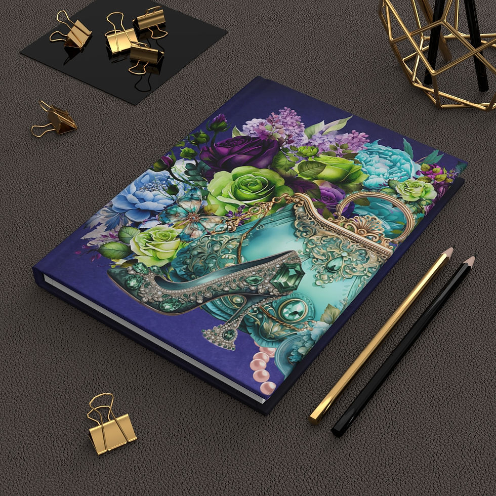 Thumbnail: Green Jeweled Shoe Turquoise Purse Hardcover Journal Matte