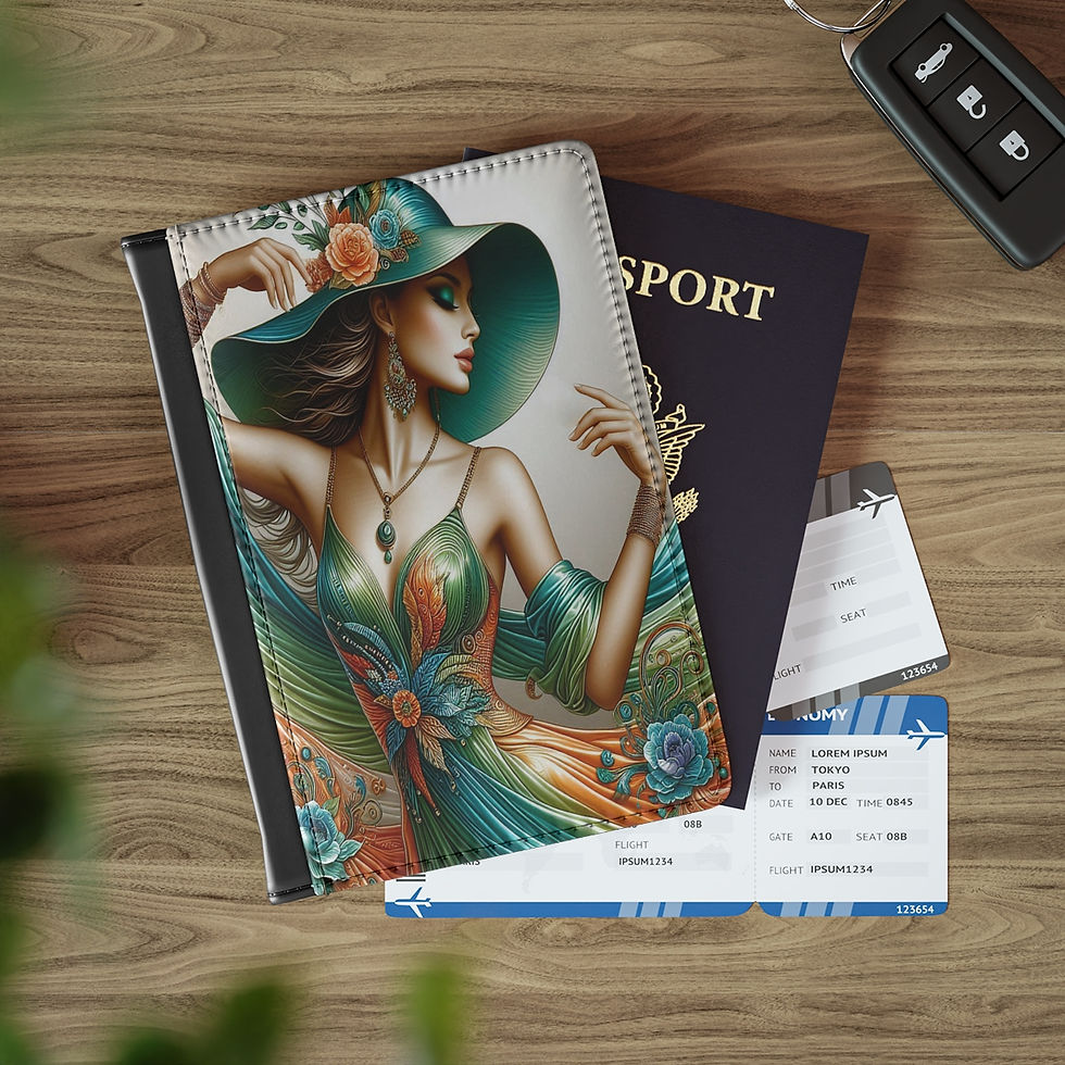 Thumbnail: Dancing Lady in Turquoise Passport Cover
