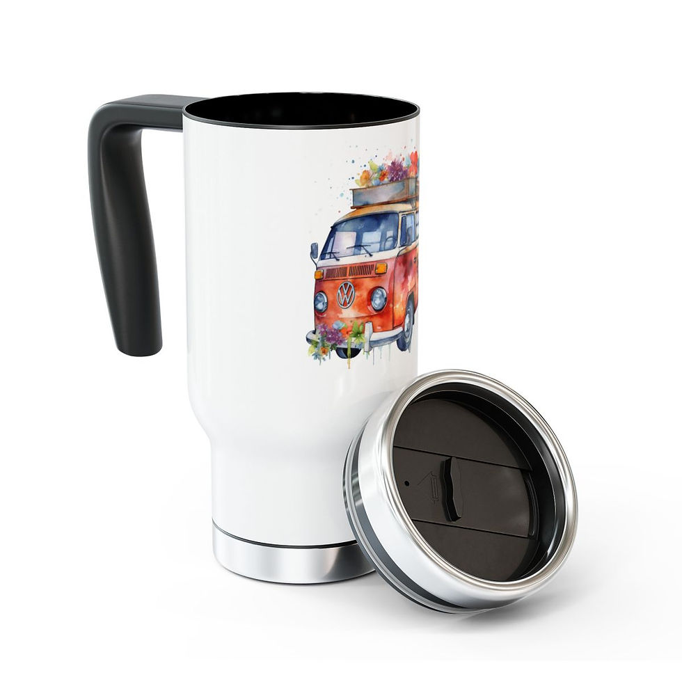 Thumbnail: Stainless Steel Travel Mug - Hippie Van Design, 14oz
