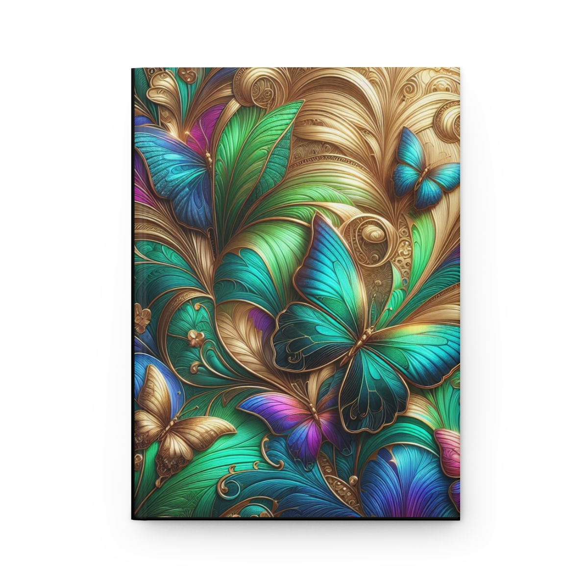 Turquoise and Green Butterfly Hardcover Journal Matte