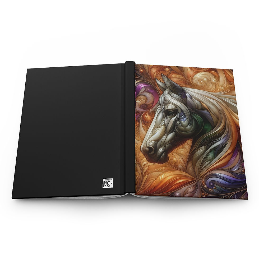 Thumbnail: Orange and Purple Horse Hardcover Journal Matte