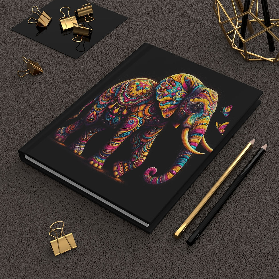 Thumbnail: Elephant in Black Hardcover Journal Matte