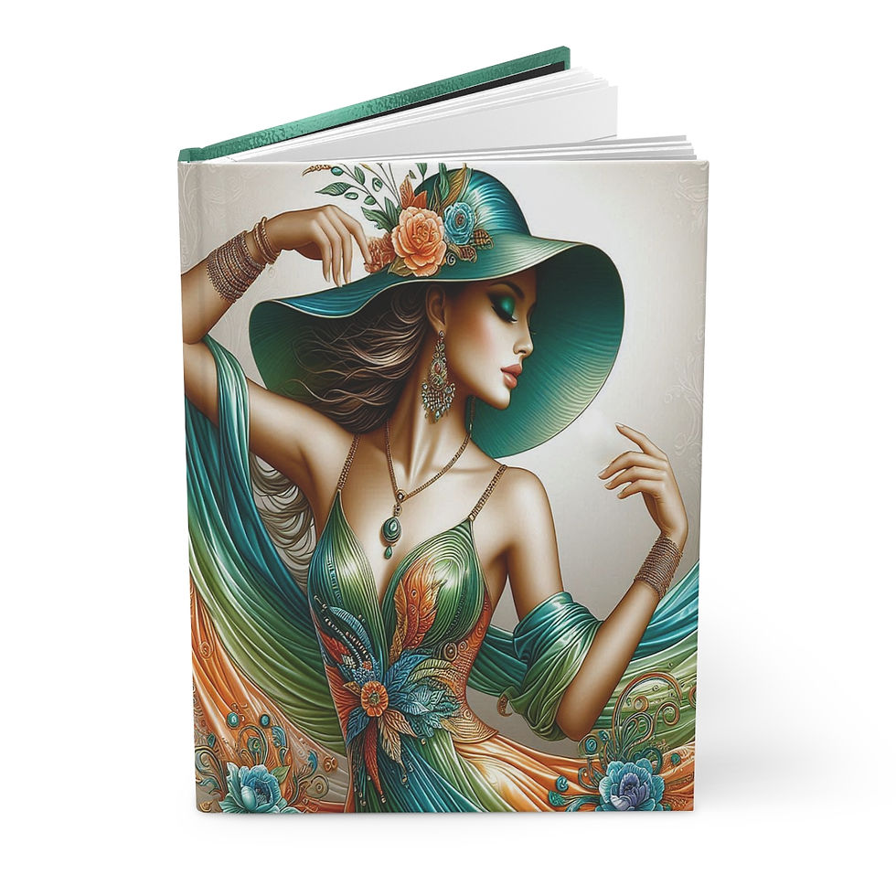 Thumbnail: Dancing Lady in Turquoise Hardcover Journal Matte