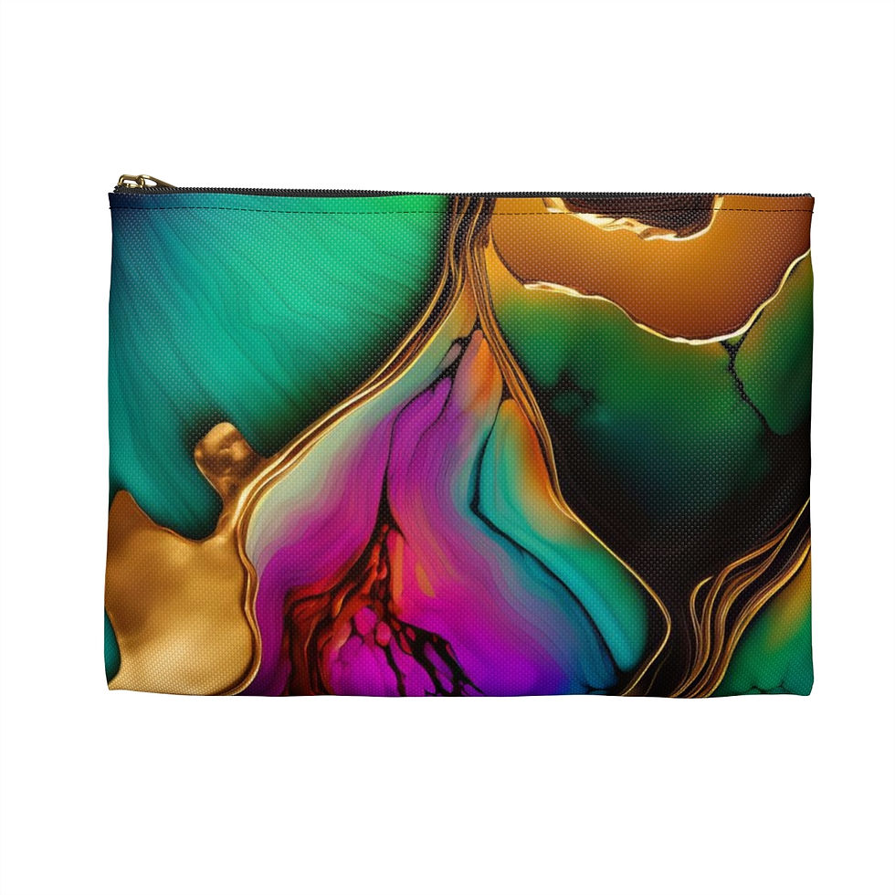 Thumbnail: Abstract Purple and Gold Accessory Pouch