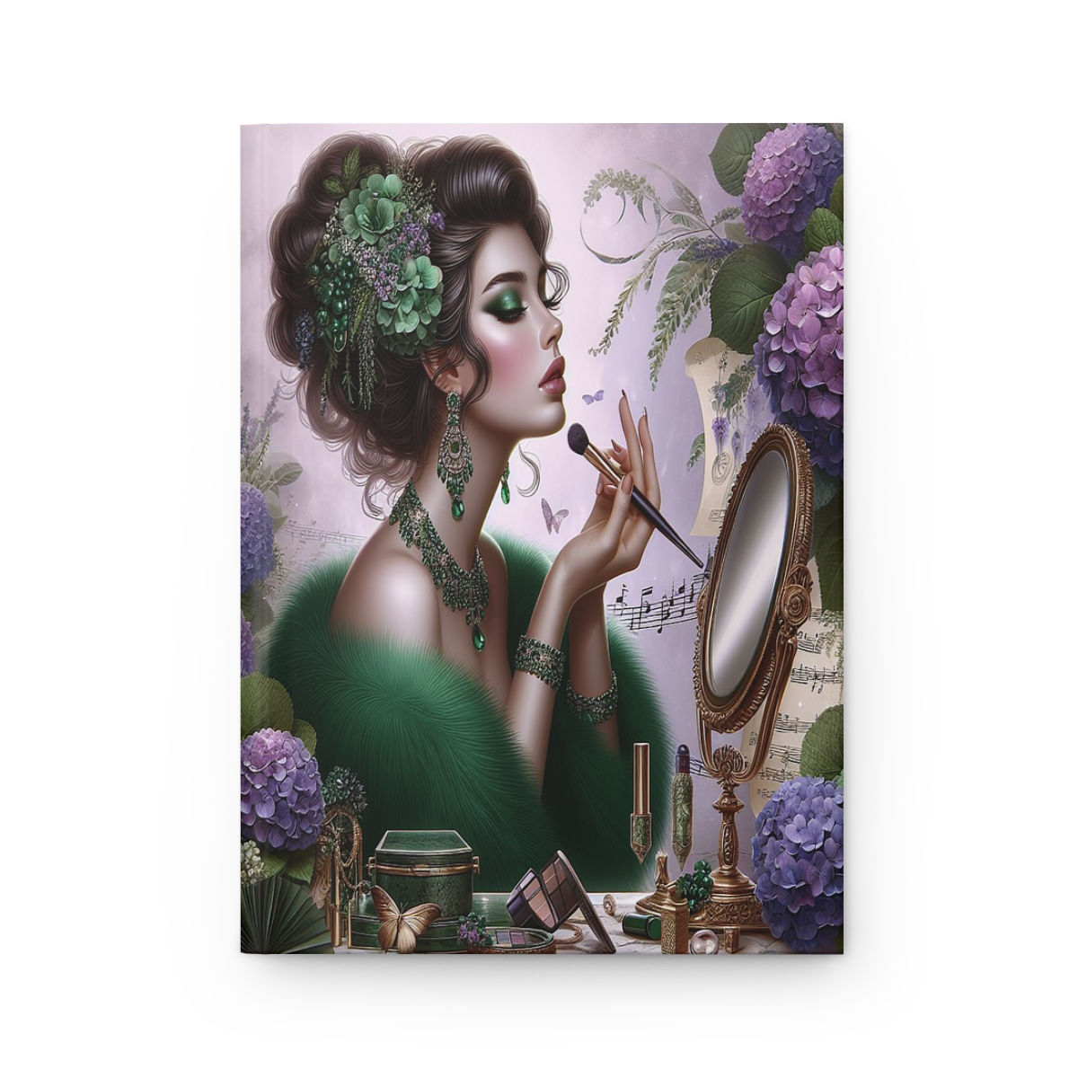 Makeup Artist Green and Purple -Hardcover Journal Matte -