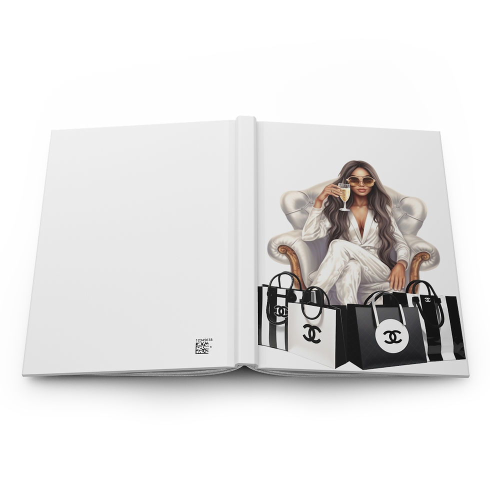 Thumbnail: Lady with Shopping Bags Hardcover Journal Matte