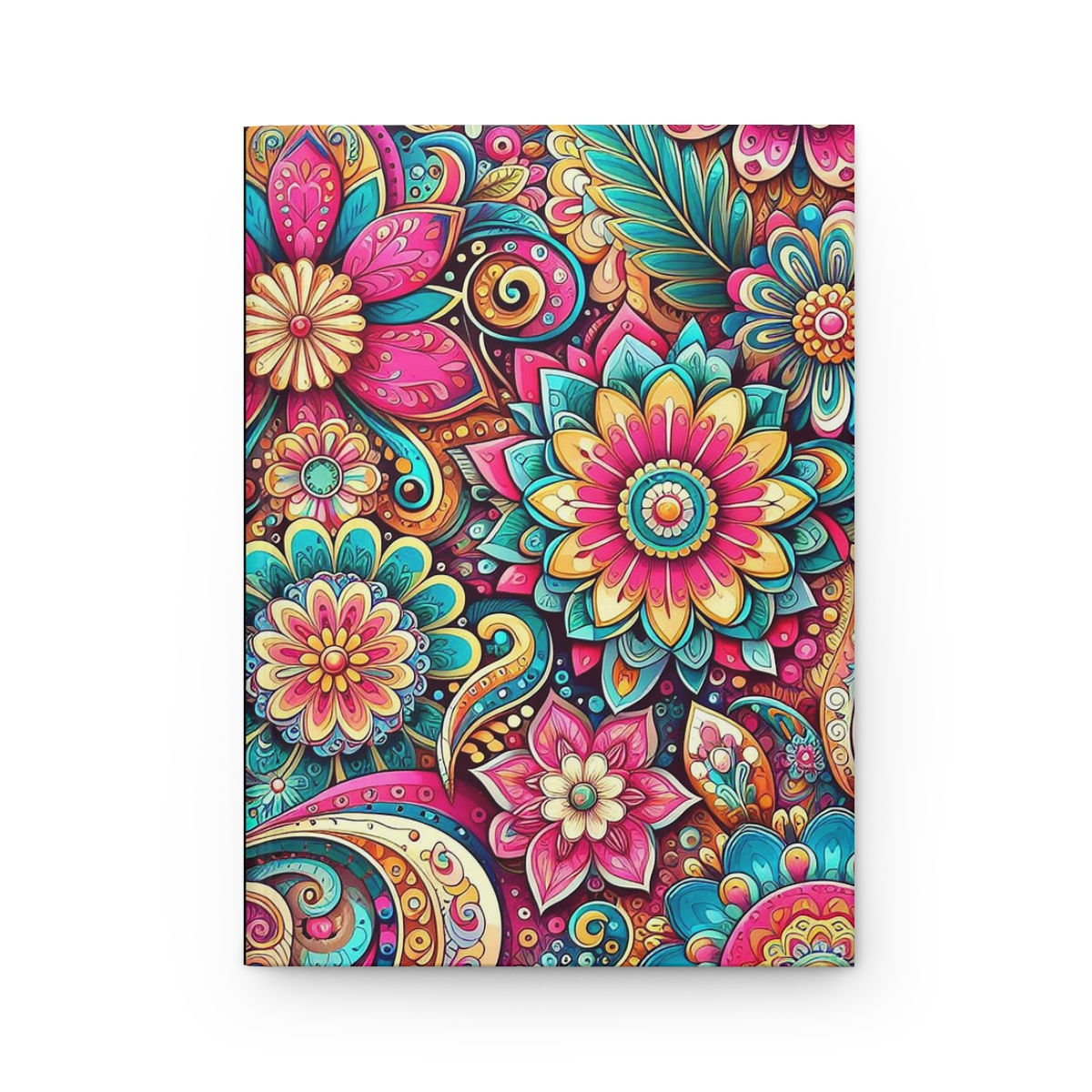Pink and Teal Flower Hardcover Journal Matte