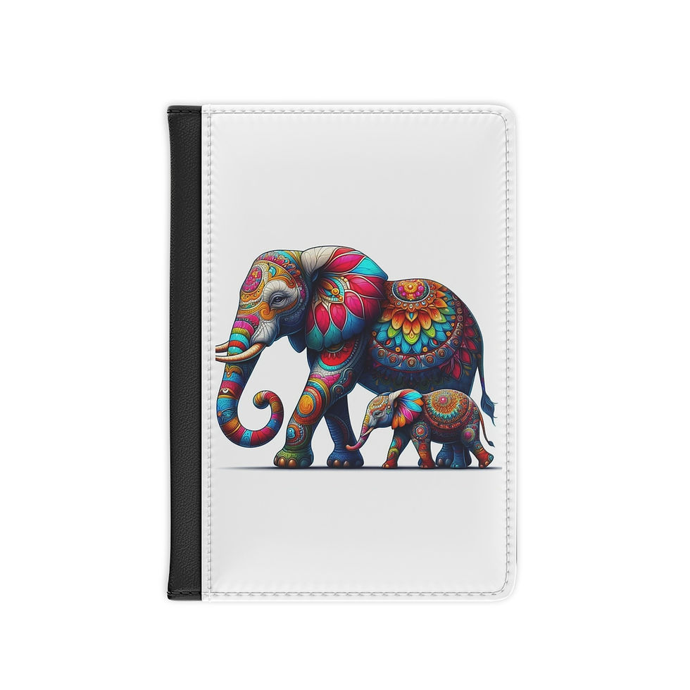 Thumbnail: Adult and Baby Elephant Passport Cover