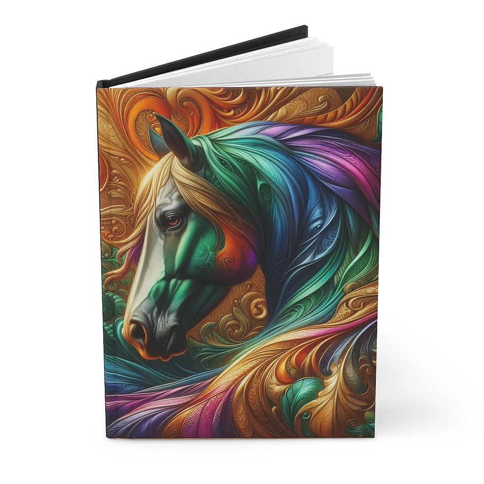Thumbnail: Orange, Green, Blue, Purple Horse Hardcover Journal Matte