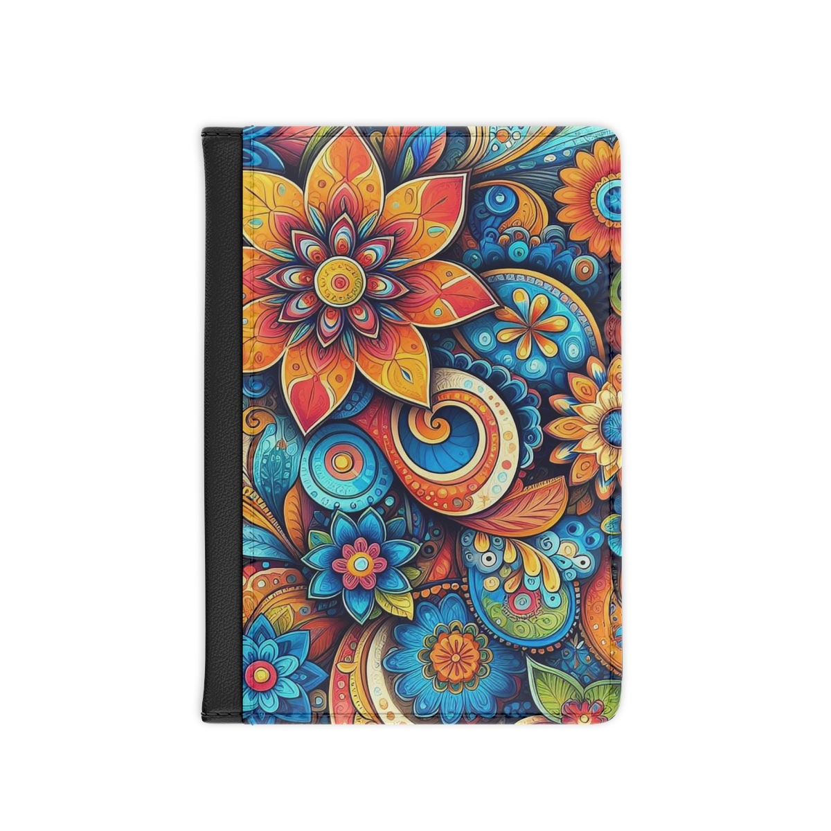 Blue and Orange Flower Passport Cover