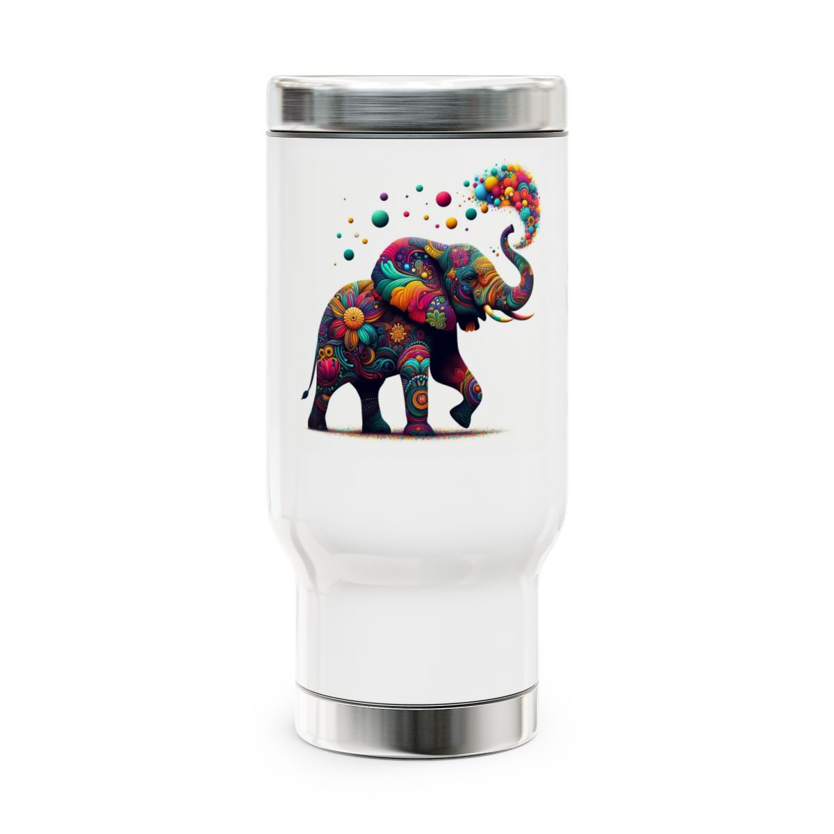 Colorful Elephant Stainless Steel Travel Mug