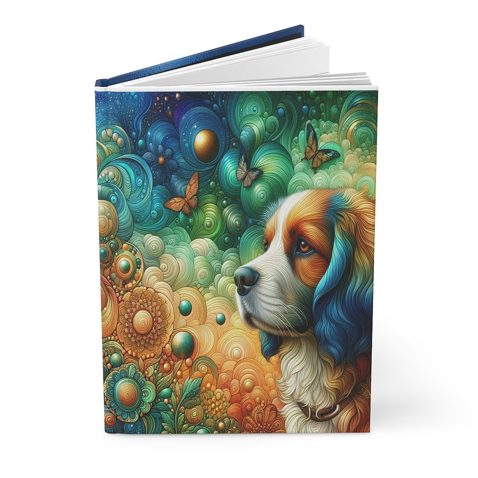 Thumbnail: dog with Blue and Green Hardcover Journal Matte