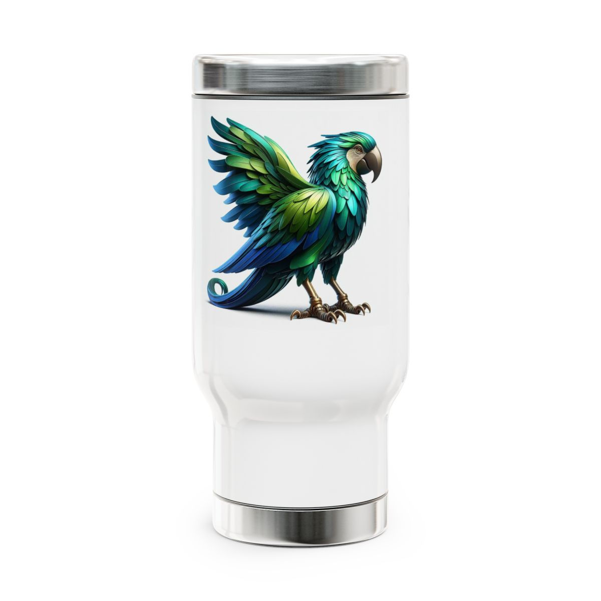 Teal, Green Blue Bird Stainless Steel Travel Mug