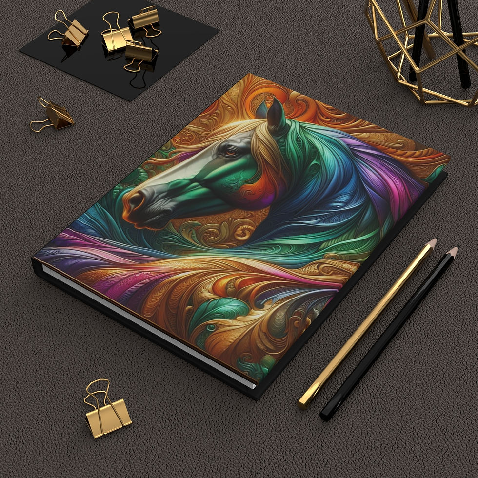 Thumbnail: Orange, Green, Blue, Purple Horse Hardcover Journal Matte