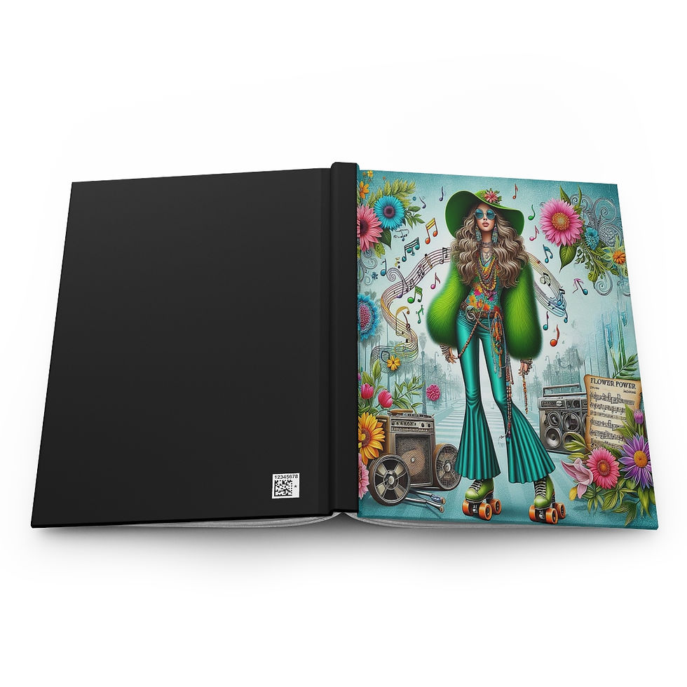 Thumbnail: Lady in Green Roller Skates Hardcover Journal Matte