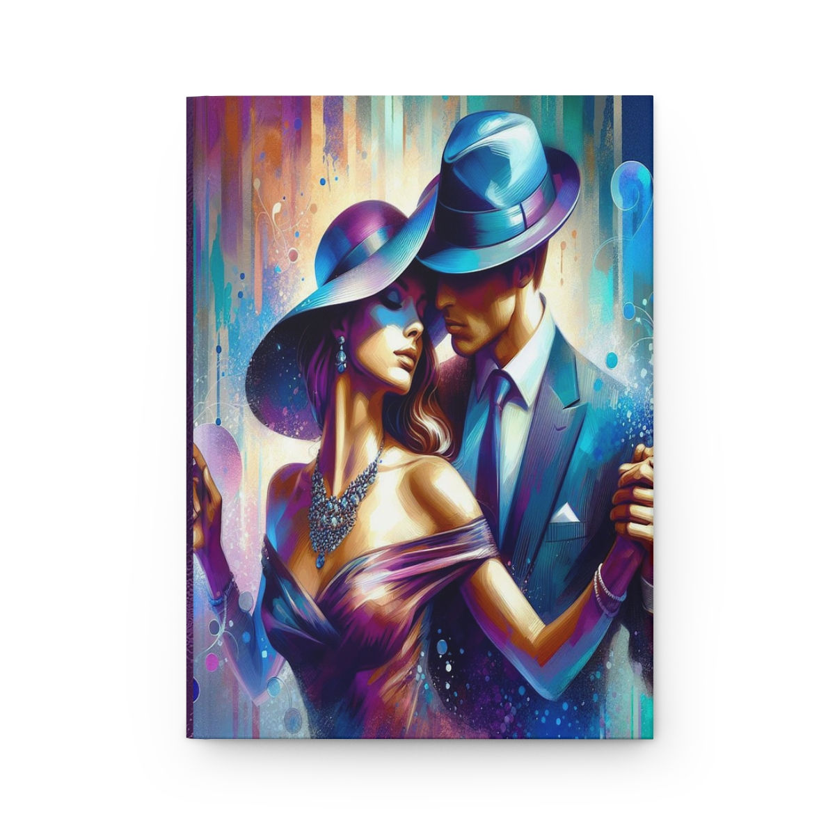 Purple and Blue Dancing Couple Hardcover Journal Matte