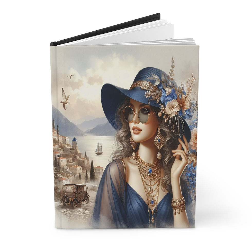 Thumbnail: Lady with Blue Hat and Sunglasses Hardcover Journal Matte